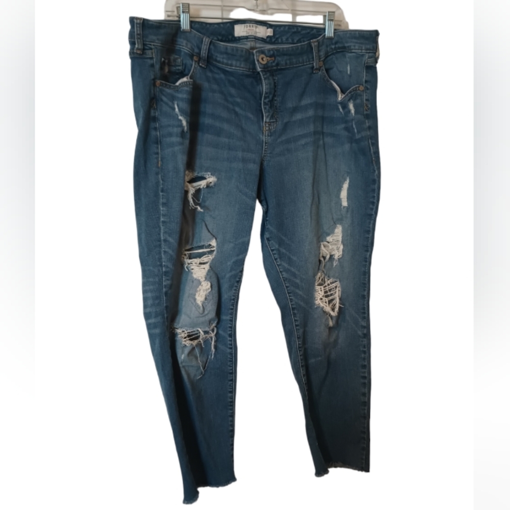 Torrid Jeans, Torrid Boyfriend Crop Jeans, Plus Size, First at Fit, Size: 22